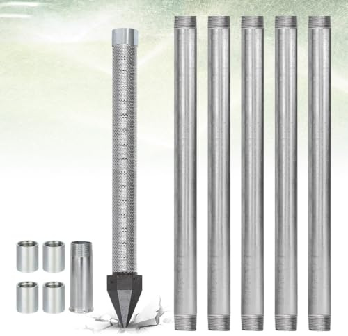 Kit Perforación Manual de Agua, Punta para Pozo Inoxidable 36 con Protección Anti Sedimentos 60 Mesh, Tuberías Reforzadas para Huerto, Jardín y Exterior(6m(19.4Ft))