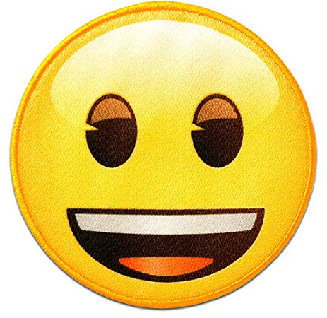 Catch the Patch Emoji lacht - (Größe: Ø 6,5 cm) Aufnäher, Bügelbilder, Aufbügler, Applikationen, Patches, Sticker zum Aufbügeln oder Aufnähen – für Kleidung, Taschen, Jacken