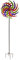 Windrad 210cm metall rot blau grün Windmühle Dekoration Garten Gartendekoration