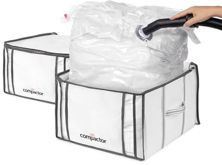 Compactor LIFE 3D Semi-Rigid Vakuum-Aufbewahrungsboxen Set, M, Weiß, 42x40x25 cm, RAN8297