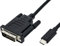 ROLINE Câble adaptateur USB C DVI I Câble adaptateur avec USB 3.1 type C et DVI D 24+1 Dual Link mâle I 4K UHD 60Hz I noir, 1m