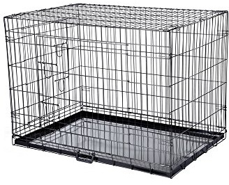 Confidence Pet Dog Folding 2 Door Crate Puppy Carrier Training Cage W/O Bed L