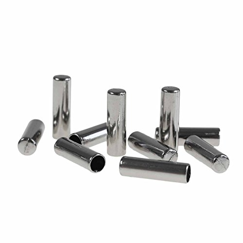 10 Kordelenden Metall Endstück 5x17mm für 4mm Kordel, Farbwahl - Schnur rund, Farbe:platin