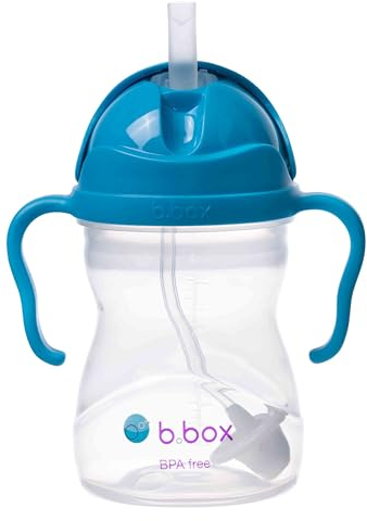 b.box Tasse à Paille Lestée | Pour Boire Quel que Soit l'Angle | Couvercle Rabattable, Gobelet avec Paille, Prise en Main Facile | Sans BPA, Passe au Lave-Vaisselle | Dès 6 Mois | 240 ml
