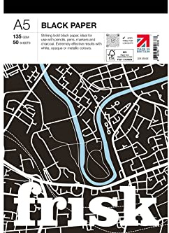 Frisk Black Drawing Sketching Paper Pad A5 135gsm