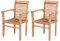 LEBENSwohnART 2tlg. Set Teak Armlehnstuhl LETAK Natural Gartenstuhl Stuhl Holzstuhl