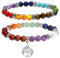 Eigso 2Pcs Arbre de vie Bracelet Chakra Pierre de Cristal avec Pendentif Élastique Homme Femme Yoga Méditation