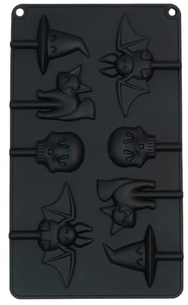 CÉCOA • Moule Silicone Halloween 8 Sucettes Assorties • 100% Silicone Alimentaire Sans BPA • Anti-Adhésif • Cuisson Parfaite & Démoulage Facile • DIY Gâteaux, Friandises, Goûter Enfant, Pâtisserie