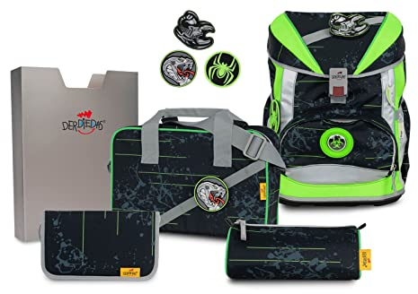 DerDieDas Schulrucksack Set 5-TLG. Ergoflex Buttons Scorpio