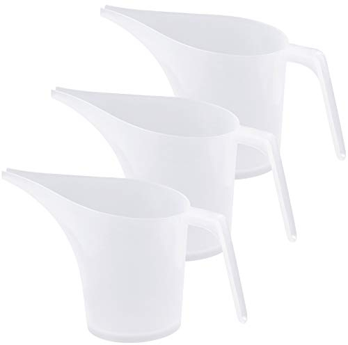 Lot de 3 Doseur Cuisine, 3000 ml Pichet en Plastique, Longue Bouche Verre Doseur Plastique, Tasse à Mesurer à échelle Claire pour La Cuisson, La Fabrication de Gâteaux, Sans BPA