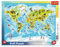 Trefl, Puzzle, Rahmenpuzzle mit Unterlage, 25 Teile, Weltkarte mit Tieren, für Kinder ab 4 Jahren