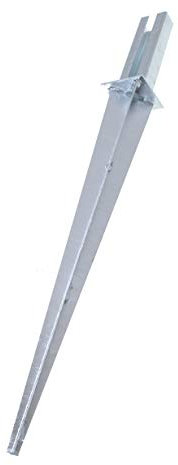 Aqbau® Pfostenträger für Zaunpfosten Einschlagbodenhülse, Pfostenaufnahme, Zaunpfosten, Bodeneinschlaghülse für Doppelstabmattenzaun Pfosten 60x40mm, Metall Verzinkt