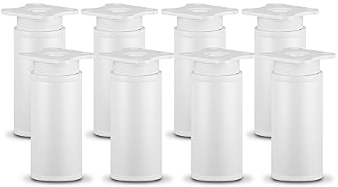 Sossai Höhenverstellbare Möbelfüße MFR1, 8er Set, weiß, Höhe 80 mm, rundes Profil, für Regale und Schränke