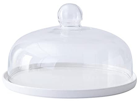 YARNOW Mini Keramik Kuchen Platte Kuchen Tablett mit Dome Cloche Dome Platte Server Display Abdeckung Pan Abdeckung e Deckel für Käseglocke