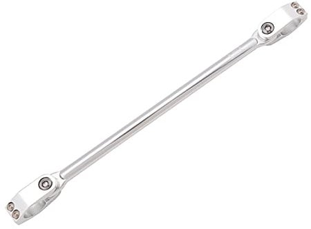 LSL Cross-Bar Lenkerstrebe für Motorrad 7/8 Zoll (22,2 mm) Lenker, zweiteilige Schelle (Stück) (Silber)