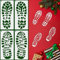 Weihnachtsmann-Fußabdrücke Schablone, Hillylolly Weihnachten Schablonen Set, Weihnachten Thema Kunststoff Schablonen, Plastik, 30.5x14 CM, Geeignet für Fensterglas oder Zementboden (4 Stück)
