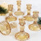 Simeitol Stabkerzenhalter 6er Set, Glas Taper Kerzenhalter, Kerzenständer, Gold Kerzenhalter für Hochzeit, Valentinstag, Geburtstag, Candlelight Dinners, Frühlingsdekor