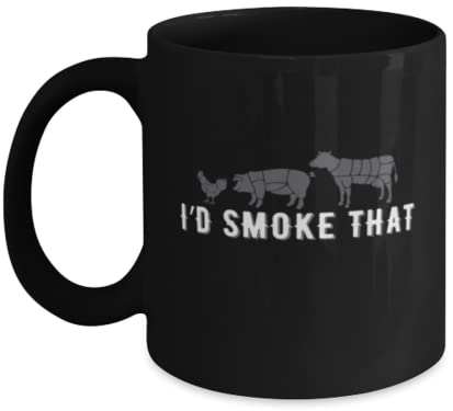 Lustige Kaffeetasse mit Aufschrift I'd Smoke That Meat Lover