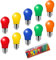 Jiotouhu 10er Pack Farbige LED Leuchtmitte 3W E27 A50 Gemischt Rot Gelb Grün Blau Orange,Bunte Glühbirnen für Hochzeit Halloween Weihnachten Party Bar