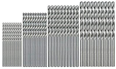 Lot de 40/50 forets hélicoïdaux en acier rapide à tige droite avec revêtement en titane 1 mm 1,5 mm 2 mm 2,5 mm 3 mm