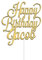 Personalised Happy Birthday Cake Topper by KreateSquare | Custom Colour Any Name Acrylic Cake Decoration | Gold