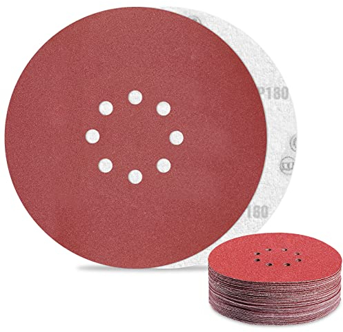 Schleifpapier 225mm Klett 180 Körnung 30Stück Schleifscheiben für 8 Loch Trockenbauschleifer Deckenschleifer Schleifteller
