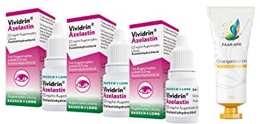 Vividrin Azelastin Augentropfen Sparset Sparpack 3 X6 ml inkl. einer hochwertigen Handcreme Marke Faar-Apo