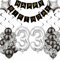 Kiwochy Luftballon 33. Geburtstag Dekoration - Black and Silber Party Deko für Junge, Männer, Frauen - Geschenk 33 Jahre