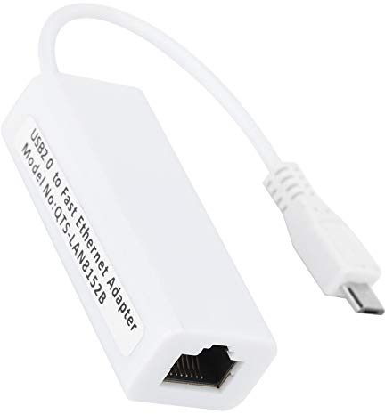 Yunseity Adaptador Ethernet Micro USB a RJ45, Adaptador de Tarjeta de Red Adaptador USB 2,0 a Ethernet para Placa Base Zero 1,3/W