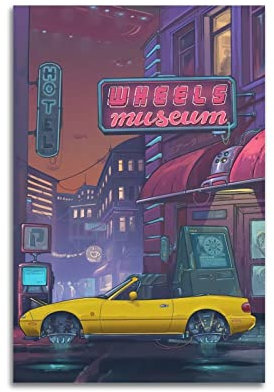 HALOUB JDM Sportauto-Poster für Mazda MX-5 Miata Racing Car Supercar dekorative Malerei Leinwand Wand & Kunstbild Druck Familie Schlafzimmer Dekor 30 x 45 cm