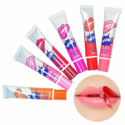 Magic Lip Gloss Set - Peel Off Lipstick, Lip Stain & Gloss - Matte, Long Lasting - 1/6 Colours