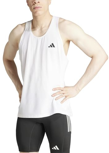 adidas Men's Own The Run Tank Top Shirt, White/White, XL