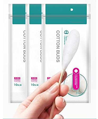 Bolesen Hisopo de algodón de cabeza grande de 6 pulgadas, desechable, 100 % algodón desengrasante, eje de bambú y algodón de alta absorción