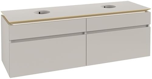 Villeroy & Boch Legato Waschtischunterschrank B677 1600x550x500mm, 2 Waschtische, B67700VK, Farbe: Soft Grey
