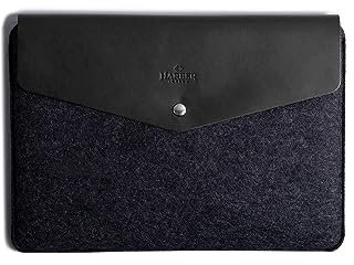 Harber London Laptophülle aus Leder (13 Zoll / 14 / 15 / 16 Zoll) (MacBook Pro 13 Zoll (M2-2022), Schwarz