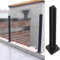 Glass railing post Glasgeländer/Kunststoffplatten, Balusterpfosten For Balkon, Treppenabsatz/um Pool/Terrasse, Geländer Aus Gehärtetem Glas, Edelstahl Schwarz, Treppengeländer-Set ( Color : Corner pos