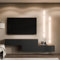 Planetmöbel TV Wohnwand Wohnzimmer 2X 160 cm Gold Eiche/Anthrazit, Modern, TV Schrank mit 2 Klappen als Stauraum, hängend oder stehend