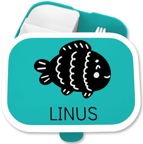 Brotdose Kinder Campus für Mepal - Fisch Fische Fish - 750 ml - Türkis - faechern fischen fächern