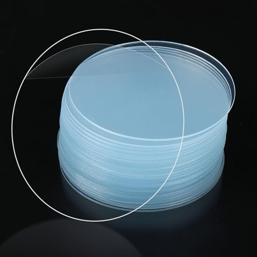 MILEQEE Lot de 30 Rubans de Montage Double Face 50mm, Adhésif Puissant Rond Transparent Prédécoupé et Amovible pour Murs