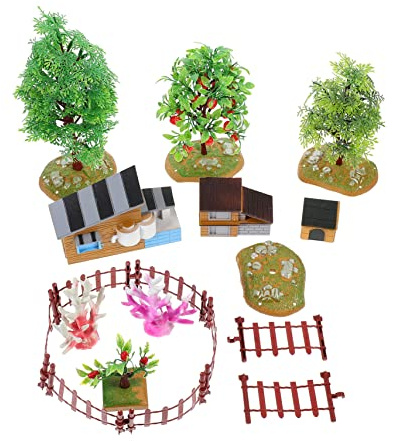 Abaodam 2sets Fruit Tree Faux Fruit Tree Creative Table House Toy Table Farmhouse Farmhouse Model Beautiful Chic Atmosphere Realistic Look Decorative Ornaments