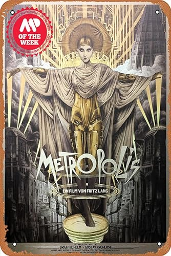 Zuhhgii Retro-Blechschild Metropole Filme Poster Blechschilder Promi-Poster Film Fernsehposter Geschenk Musik Karaoke Man Cave Bars Cafes Decor Retro Art 8x12 Metallschilder