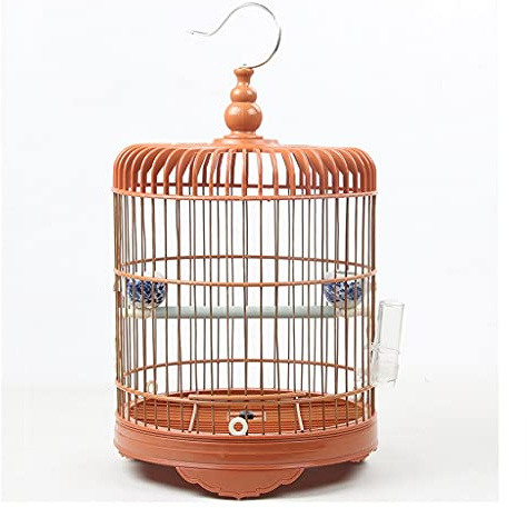 Bird Carrier cage Hanging Bird Cage with Feeder Plastic Round Birdcages House Bird Carrier for Small Birds Pearl Tit Sparrow 16.1x9.4in Birdcage Decor (Color : Cage)