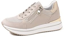 QUEEN HELENA Sneakers Basse Comode Scarpe da Ginnastica con Zip Laterale Casual Donna X30-3 (Beige, 41)