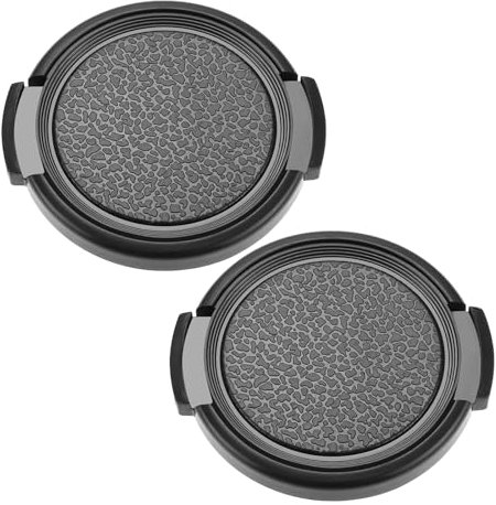 Create idea Lot de 2 capuchons d'objectif de 43 mm à clipser pour objectif d'appareil photo compatible avec objectif d'appareil photo Olympus Trip 35 Noir