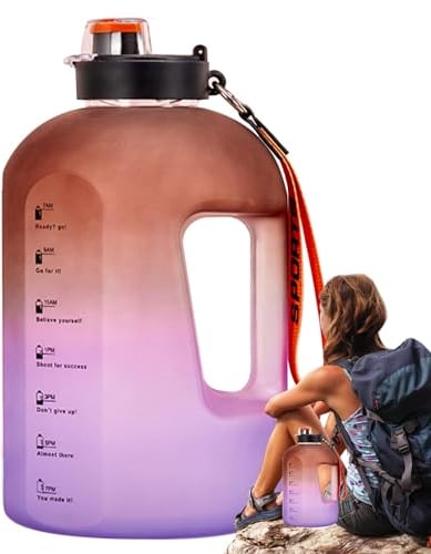 Hailerio Gourde 2200ml Motivation Bouteille 2l Gourde 2l Avec Paille Et Marqueur De Temps Bouteille D'eau Motivantes Grande Gourde Sport Pour Le Gym Bureau L'école Fitness