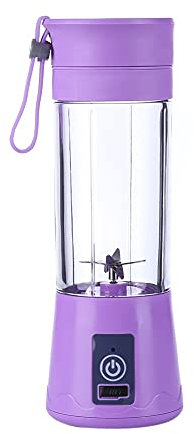 MIIKHI 380 ml USB ricaricabile spremiagrumi mixer 6 lame spremiagrumi bottiglia tazza succo agrumi limone verdure frutta frullati spremiagrumi alesatori (colore: rosa) (viola)