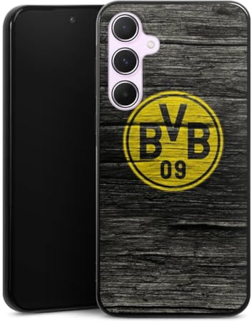 DeinDesign Silikon Hülle kompatibel mit Samsung Galaxy A55 5G Case schwarz Handyhülle Borussia Dortmund BVB Holzoptik