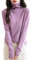 Chanyarn Maglione da Donna in 100% Lana Merino Leggero Collo Alto Lavorato a Maglia Senza Cuciture a Maniche Lunghe Tops (Purple,M)