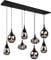 lightling Ludmila Pendelleuchte, 8-flammige Händeleuchte, Ø Schirme 14/18/19.5 cm, Höhe: verstellbar bis 150 cm, Breite: 121 cm, schwarz matt, Metall, exkl. 8 x E14, max: 40W