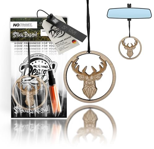 Auto Duftbaum Duft Lufterfrischer Holz | 10 Motive | Auto Aufhänger Diffusor | Luxus Duft Auto Parfüm | Geschenke für Männer Frauen | Inkl. 5ml Duftspray Girls Night (Hirsch, Girls Night)
